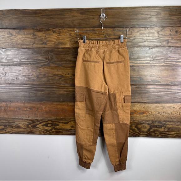 Alice + Olivia Tribeca Patchwork Jogger Pants In Carmel New - Picture 5 of 8